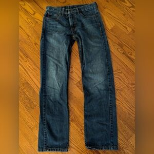 Levi's 505 Mens Dark Wash Straight Leg Jeans 30 X 32 Denim Core